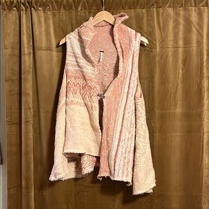 Free People Orange Sleeveless Cardigan